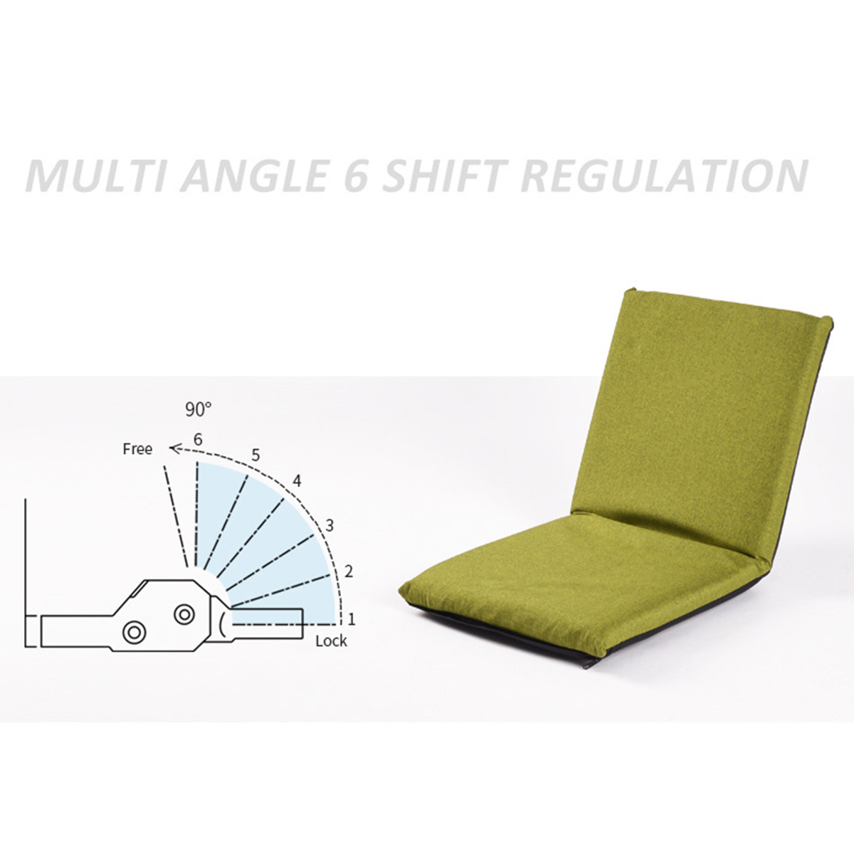 Adjustable 6-Position Folding Lazy Sofa Chair Floor Chair Seat Cushion Multiangle Home 3