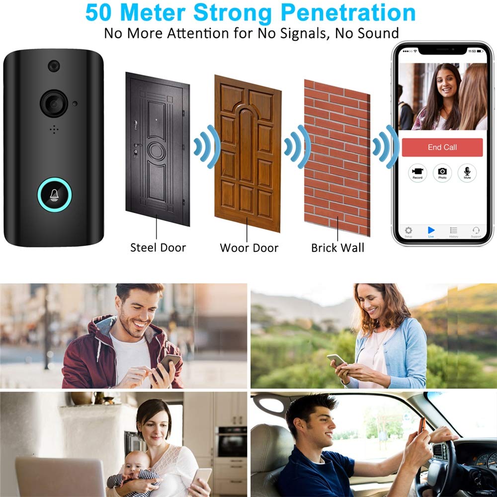 Wireless HD 1080P Smart WIFI Security Video Doorbell Phone Camera Night Vision 15