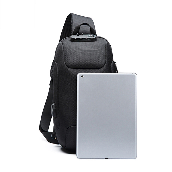 Men USB Anti-thfet Multifunctional Large Capacity Chest Bag 25