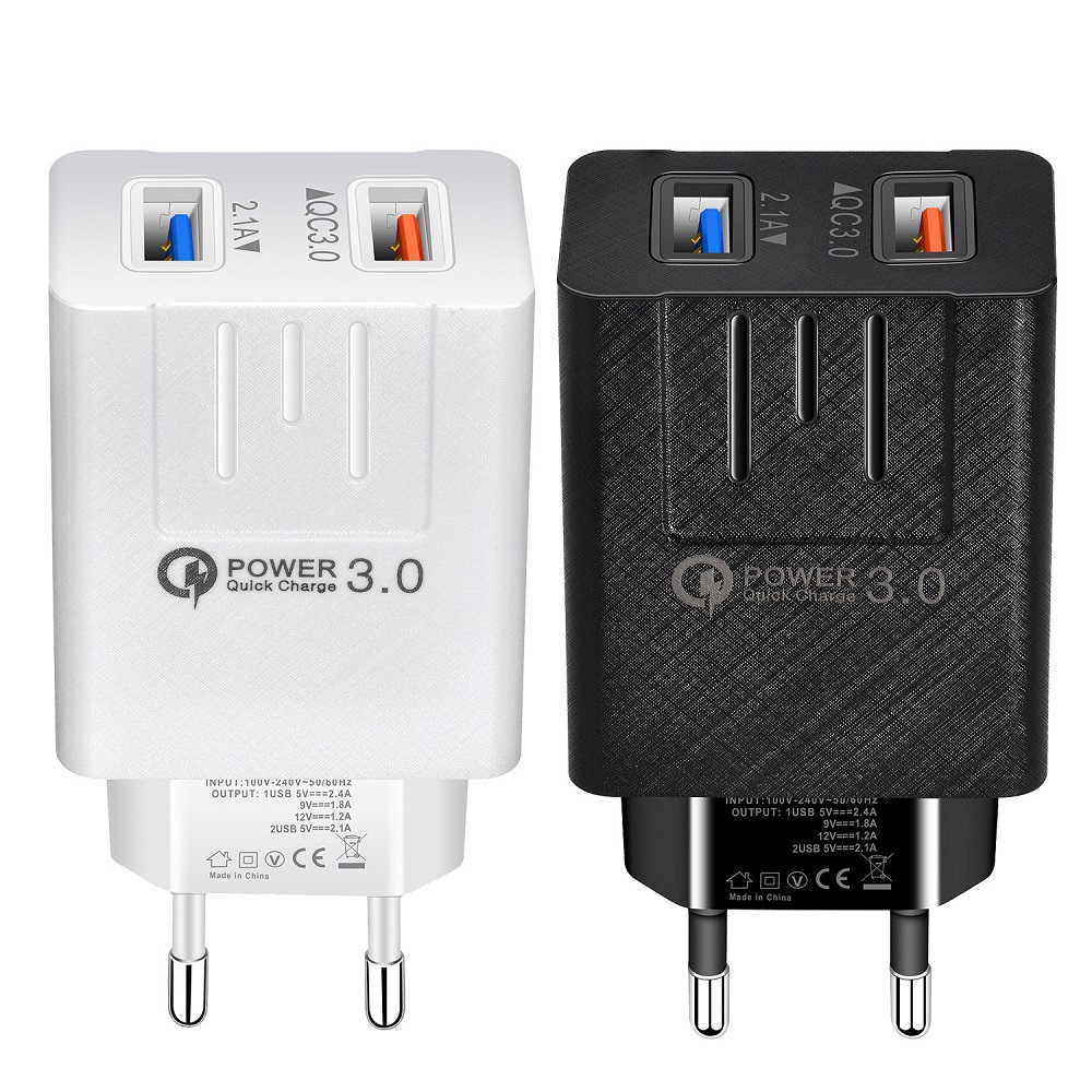 

EU QC3.0 Dual USB Charger Power Adapter for Tablet Smartphone