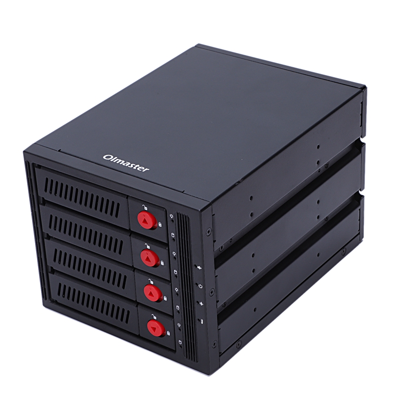 

Oimaster 4 Bay Hard Drive Enclosure Rack Data Storage 2.5'' 3.5'' SATA SDD HDD Drive Bay