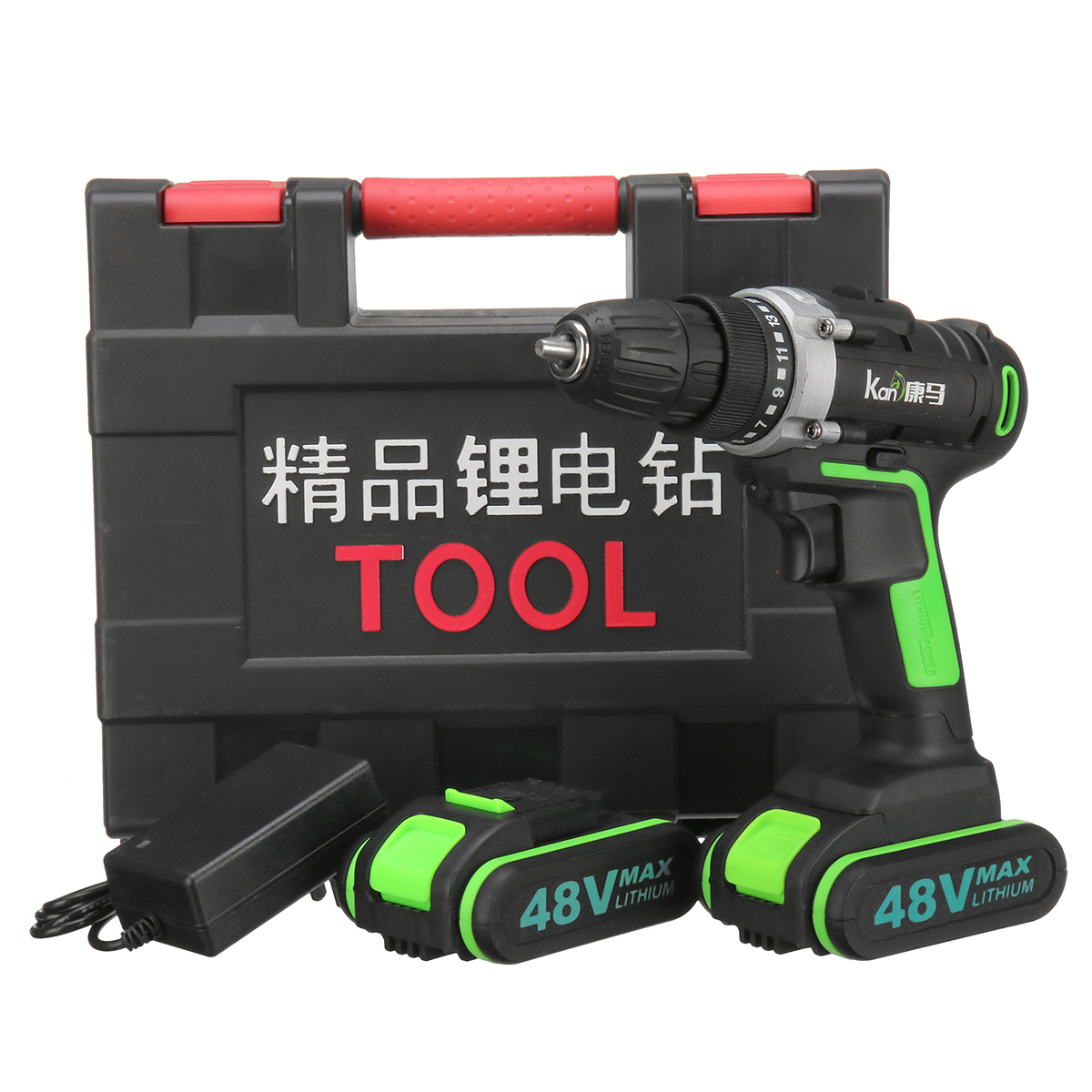 

48V 3 In 1 Cordless Power Drills 15+1 Torque Drilling Tool Dual Speed Electric Screwdriver Drill W/ 1 or 2 Li-ion Batter