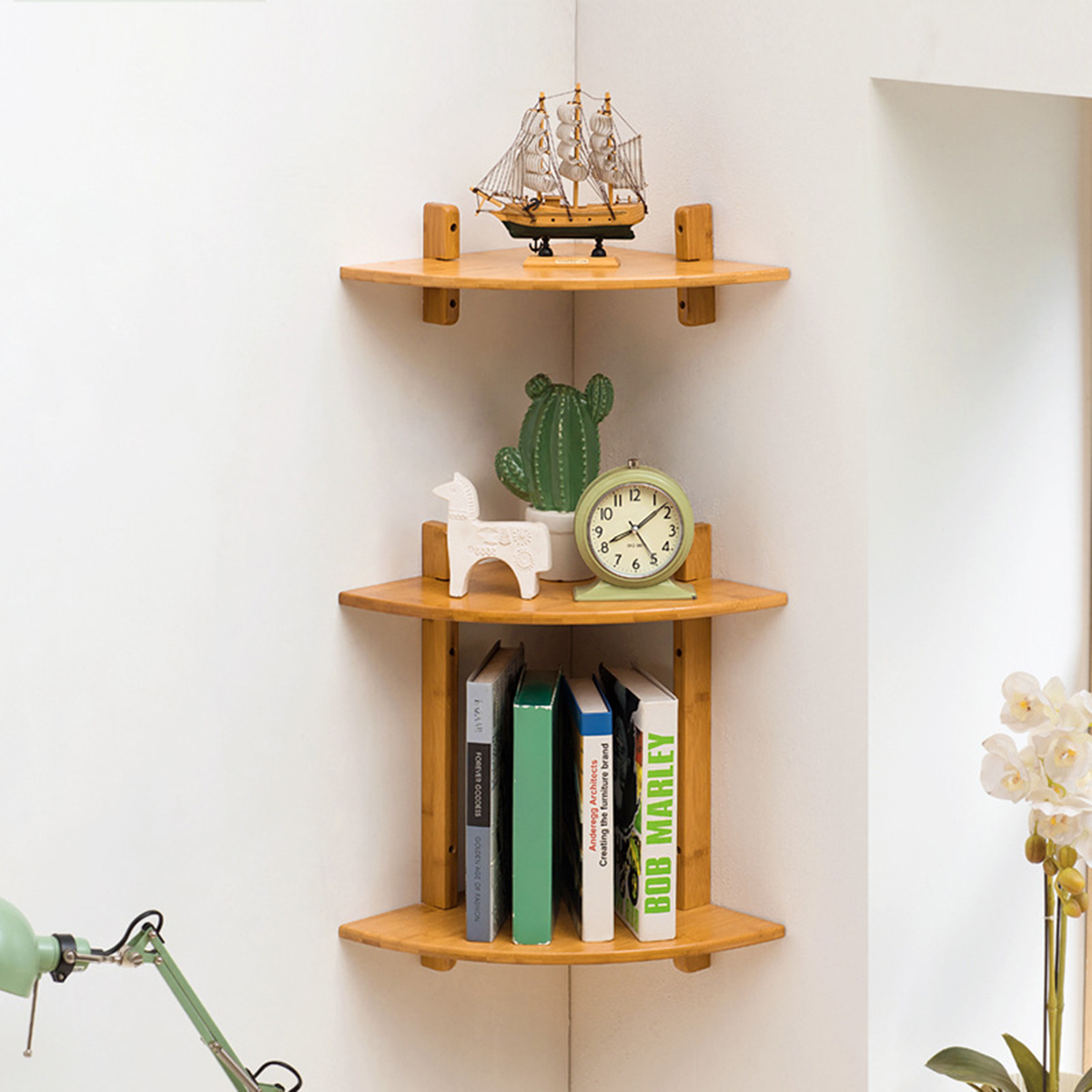 3 In 1 Modern Simple Wall Mounted Bookshelf Creative Nail Free