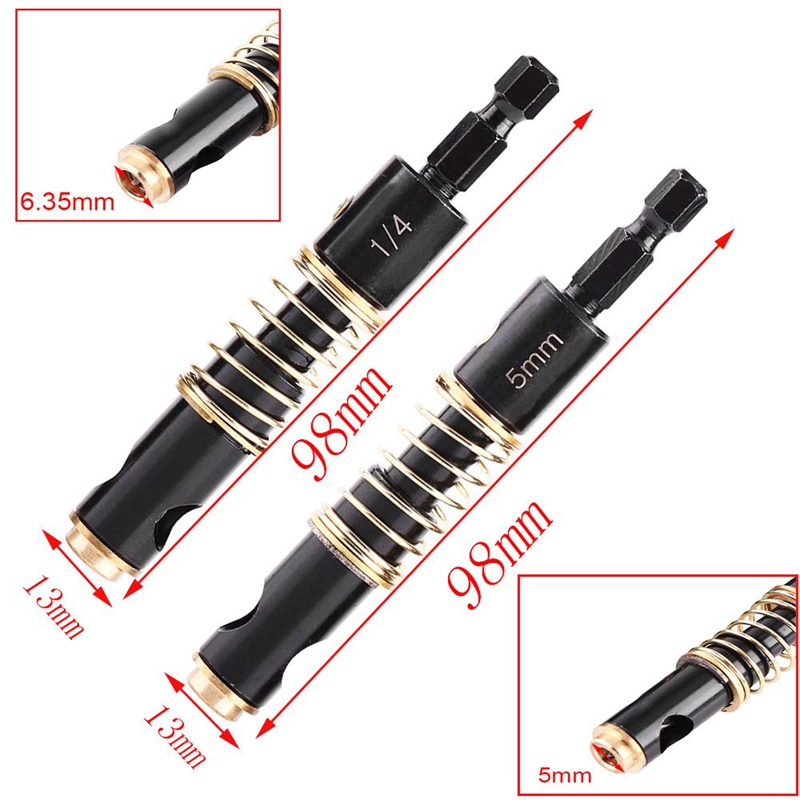 Drillpro 2pcs 6.35mm and 5mm Self Centering Hinge Drill Bit Woodworking Hinge Wood Plastic Hole Opener