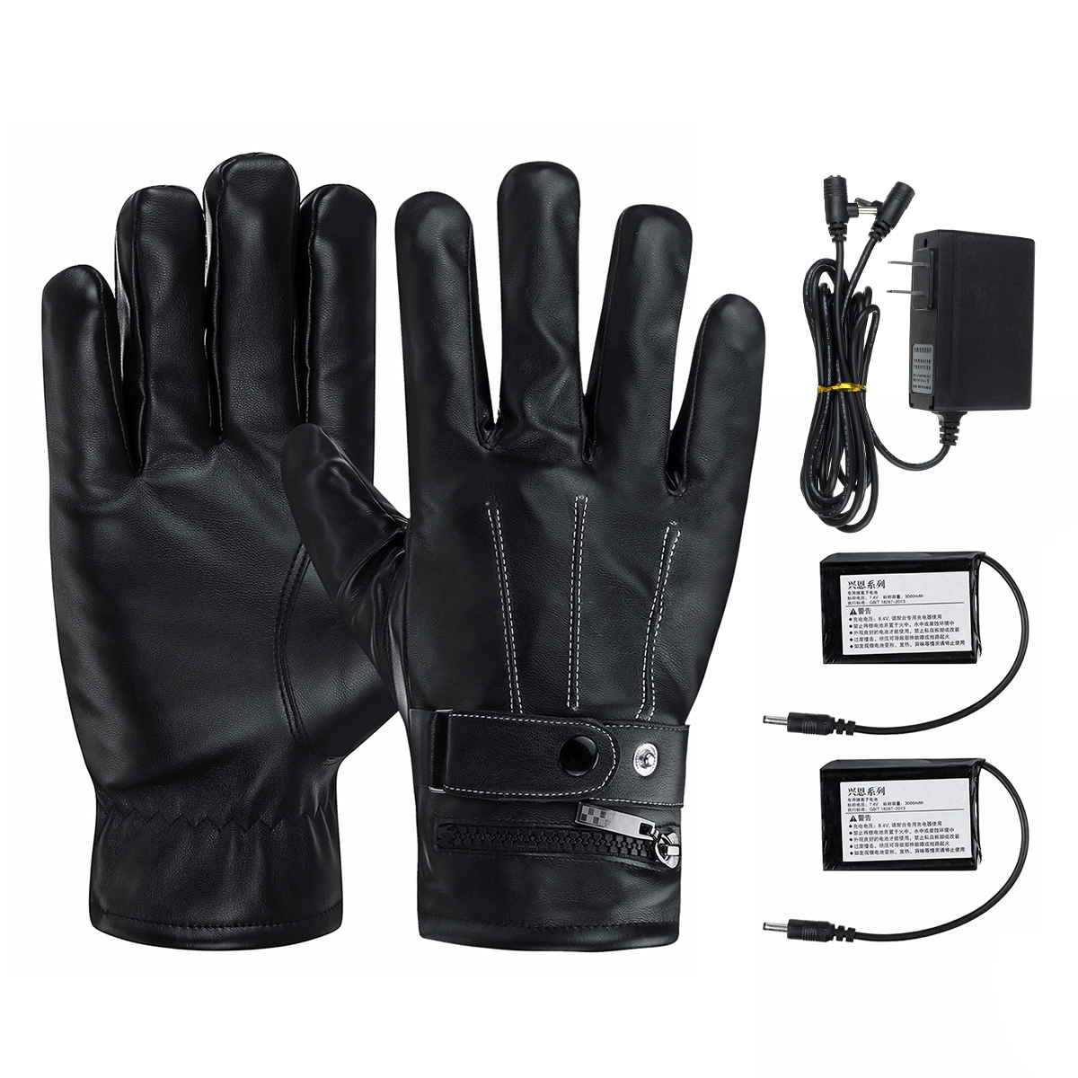 

7.4V 3000mah Battery Electric Heated Gloves Warm Winter Motorcycle Gloves Touch Screen Waterproof Black