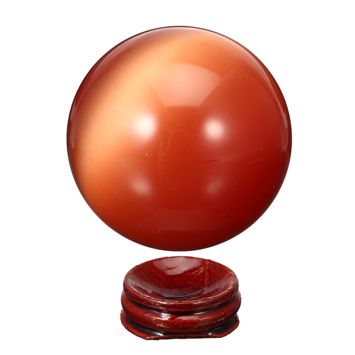 

Cat Eye Crystals Ball Sphere 50-60mm Asian Quartz Rock Healing Home Decor + Stand