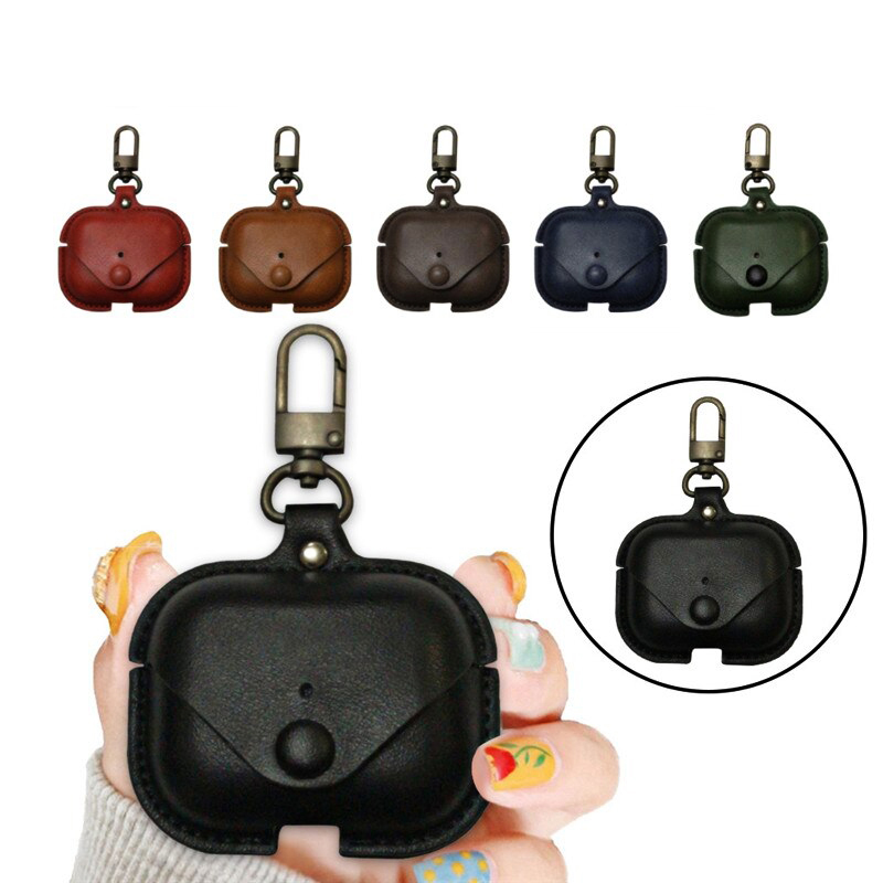 

Bakeey Luxury Fashionable Leather Shockproof Dust-Proof Earphone Storage Case with Keychainfor Apple Airpods 3 Airpods