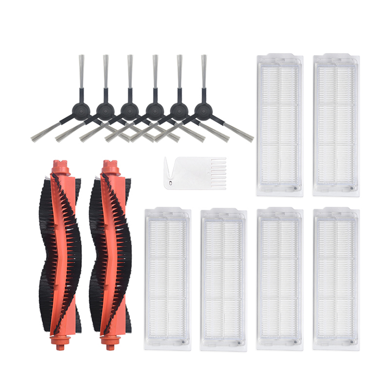 15pcs Replacements for XIAOMI MIJIA STYJ02YM Vacuum Cleaner Parts Accessories 6*Side brushes 6*Filters 2*Roll Brush 1*White Comb Non-original 57
