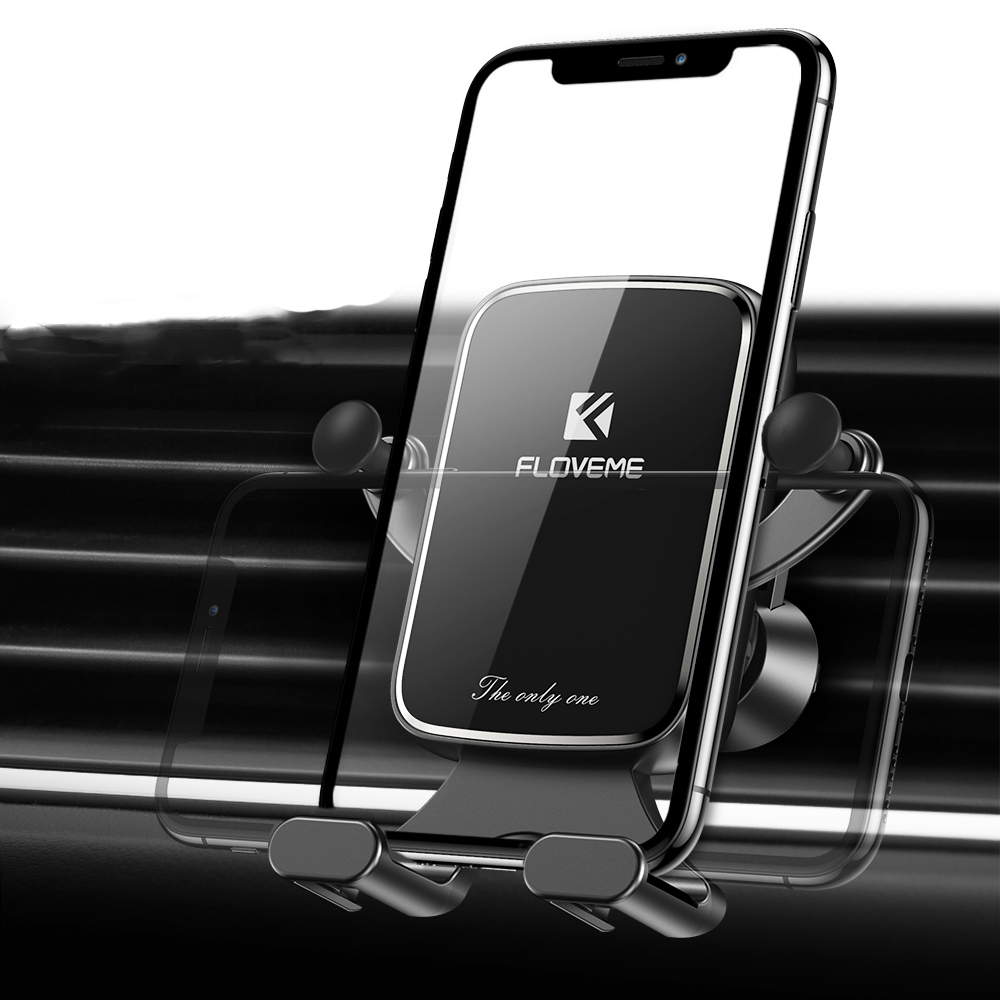 

Floveme Vertical Horizontal Gravity Linkage Automatic Lock Air Vent Car Phone Holder For 4.7-7.0 Inch Smart Phone iPhone XS Max Samsung Note 10+ S10+