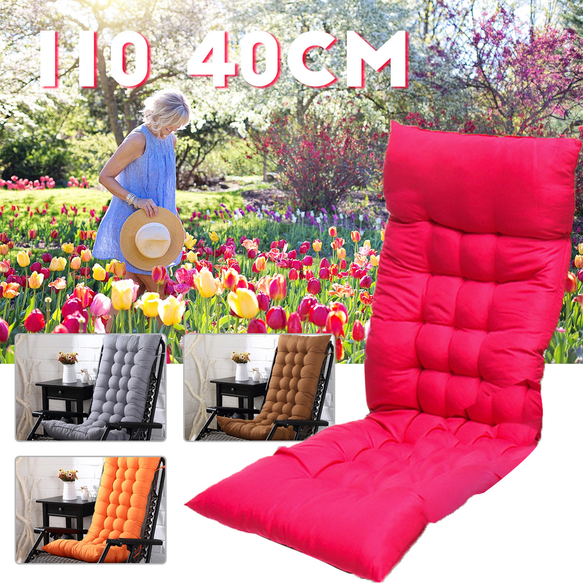 Lounger Pads Chair Seat Cushion Sofa Cushions Comfortable Supple Polyester Fiber Back 1
