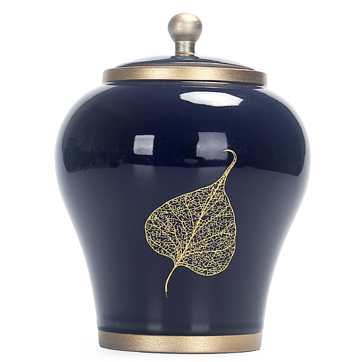

Luxurious Gradient Glaze Ceramic Funeral Pet Cremation Urn Memorial Container for Ashes Storage tank