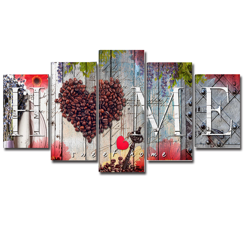 

Spray Oil Paintings Canvas Five Combination Decorative Paintings Wall Art For Home Decoration