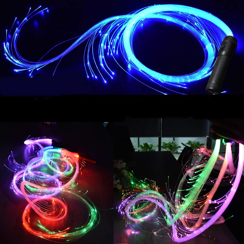 Find LED Fiber Optic Whip Strip Light 360 RGB Multi Mode Flashlight Show Music Dance Festival Battery Operated for Sale on Gipsybee.com with cryptocurrencies