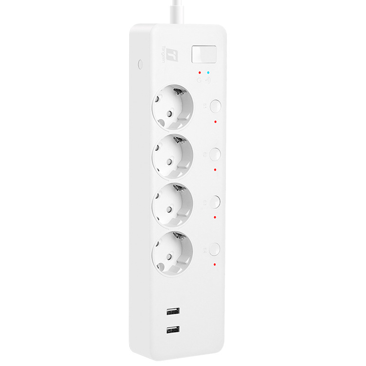

WiFi Smart Power Strip 2 USB Port EUI Plug Timer Control Remote Control Voice Control by Amazon Alexa/Google Home