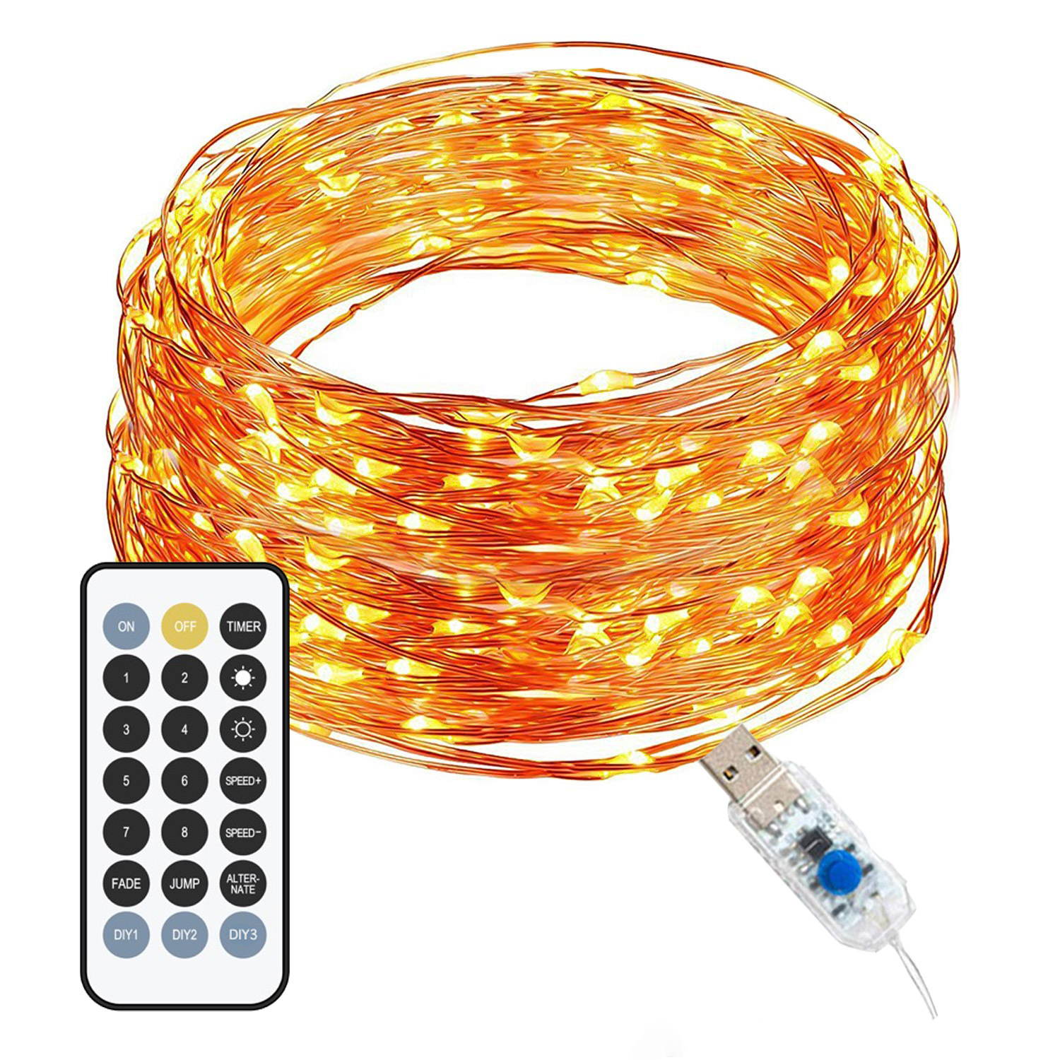 

DC5V USB 5M 50LEDs Warm White Pure White RGB 8 Modes Copper Wire String Light DIY Outdoor Holiday Lamp