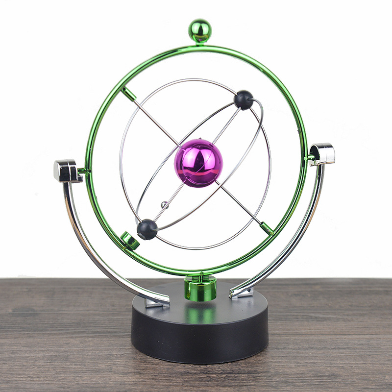 

1 Pc Perpetual Motion Instrument Spherical Pendulum Orbital Revolving Ornament Toy Desktop Decorations for Home Office Birthday Gifts