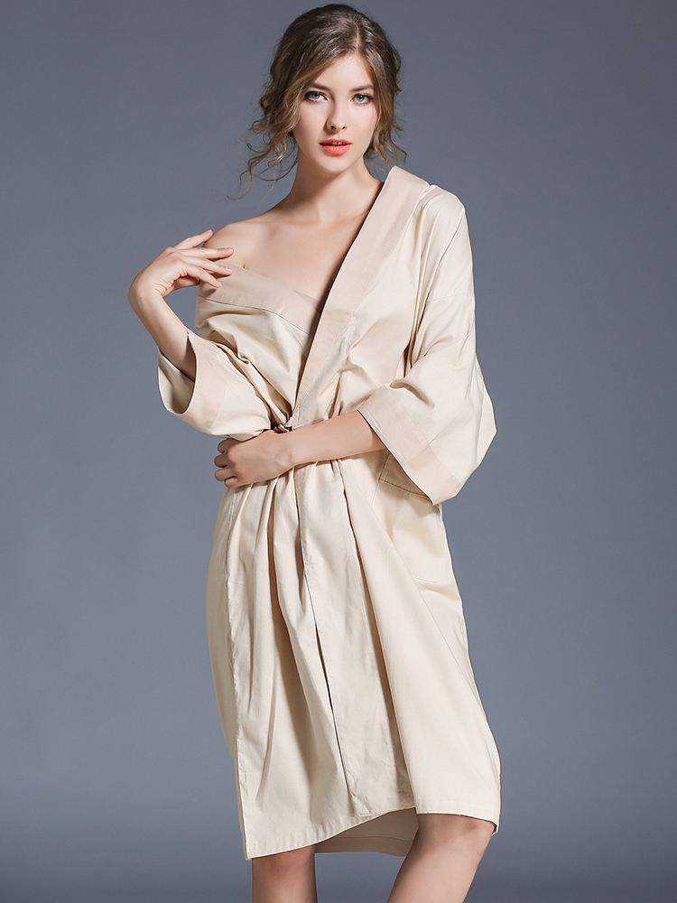 

Plus Size Cotton Half Sleeve Kimono Robe Cotton Nightgown