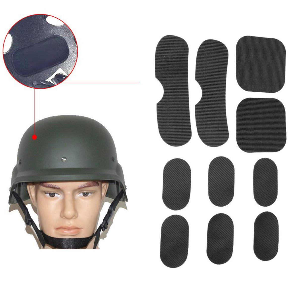 

19pcs/set Tactical Helmet Pads Soft And Durable EVA Motorcycle Bike Helmet Replacement Accessories