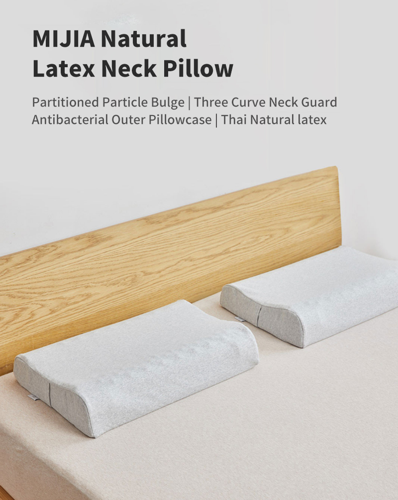 XIAOMI MIJIA Natural Latex Neck Pillow Three Curve Neck Guard Partitioned Particle Bulge Swedish Polygiene Antibacterial for Bedroom 1
