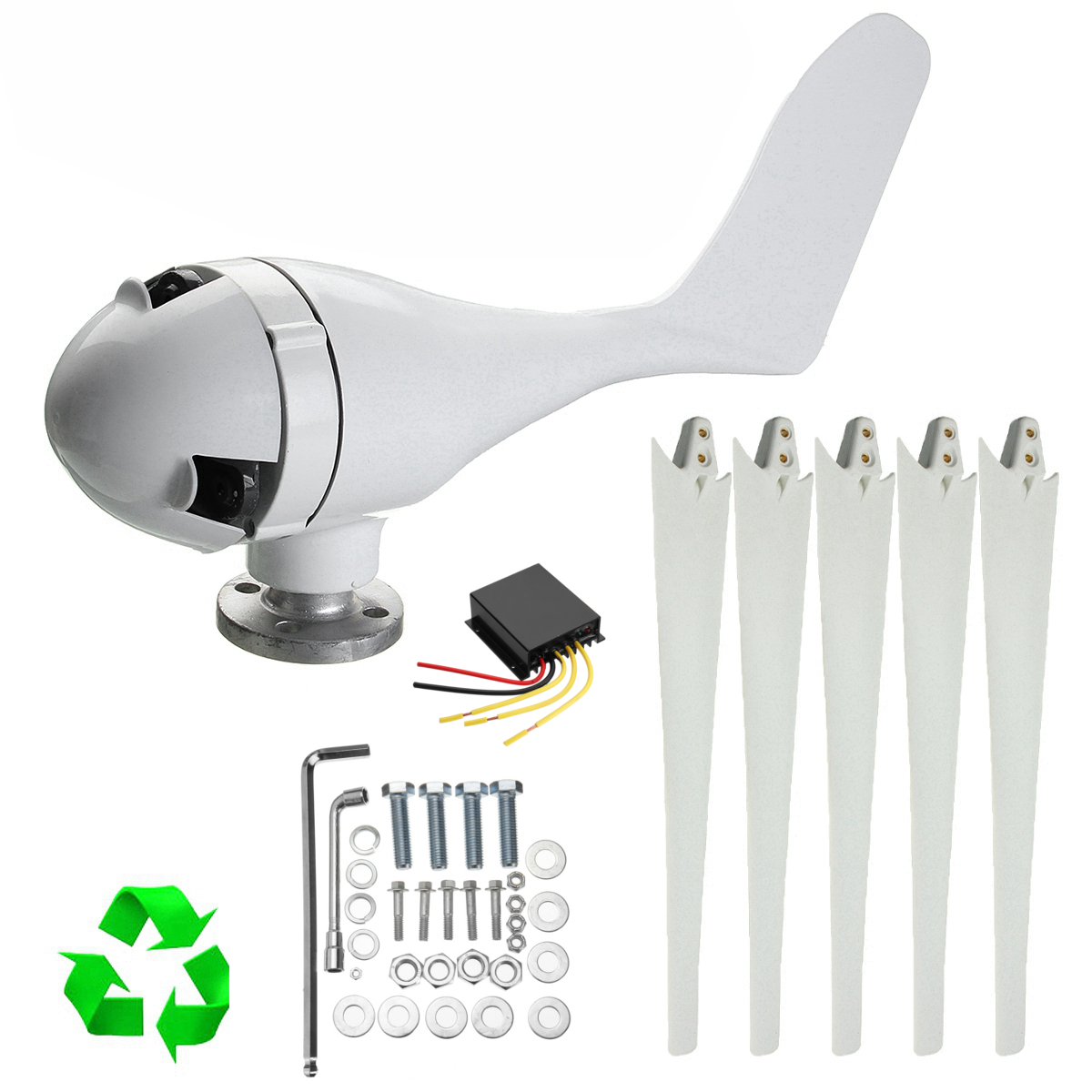 

1000W 12V/24/48V Wind Turbine Generator 3/5 Blades Home Power With Charger Controller