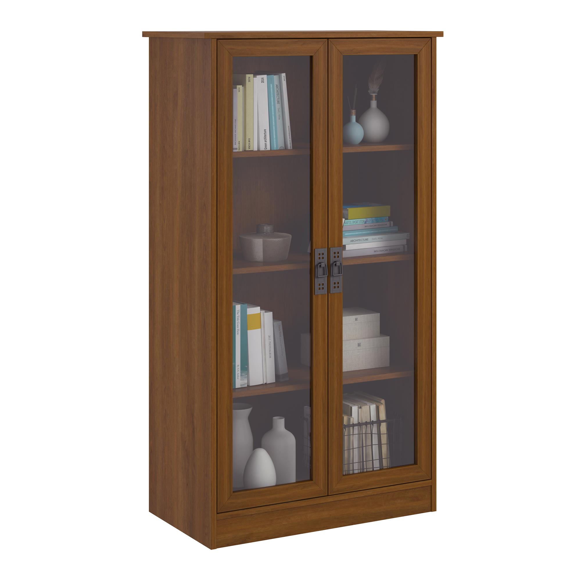 

Heirloom Storage Cabinet Bookshelf with 4 Shelves Multiple Finishes Bookcase with Glass Doors