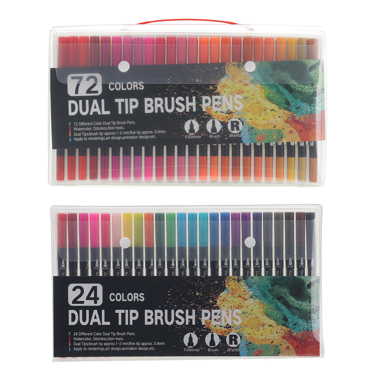 

24/72 Color Marker Pens Set Double-headed Marker Pen Hand-painted Design Artist Marker Pens Gift for Kids Children