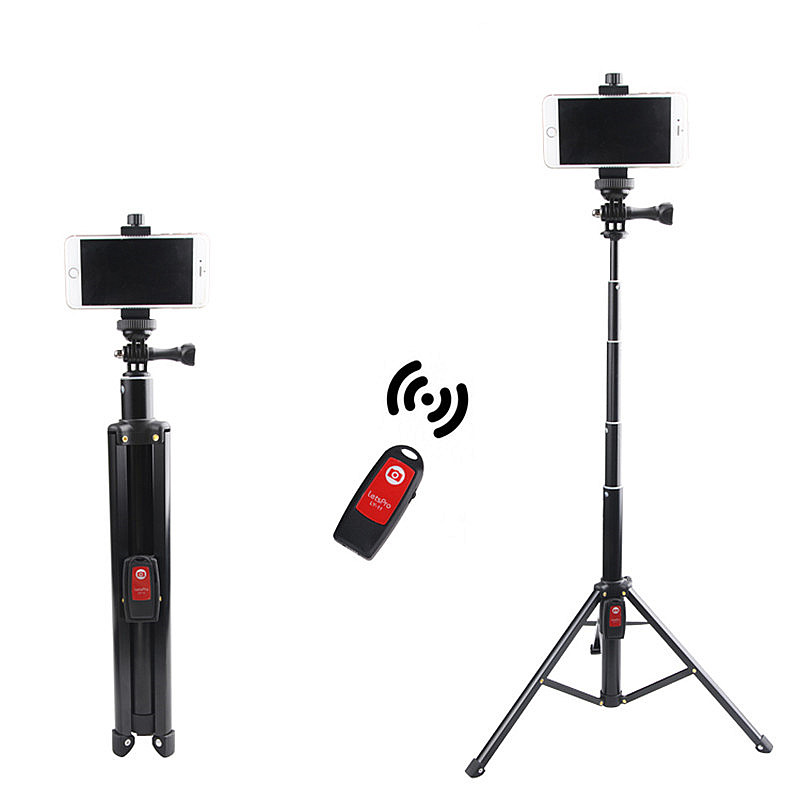 

Portable All-in-one bluetooth Selfie Stick Photo Live Light Stand Tripod with 1/4 Screw