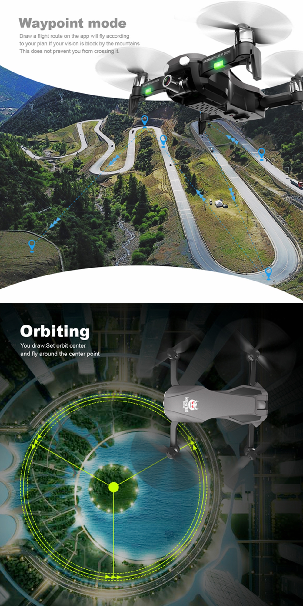 FQ777 F8 GPS 5G WiFi FPV w/ 4K HD Camera 2-axis Gimbal Brushless Foldable RC Drone Quadcopter RTF 7