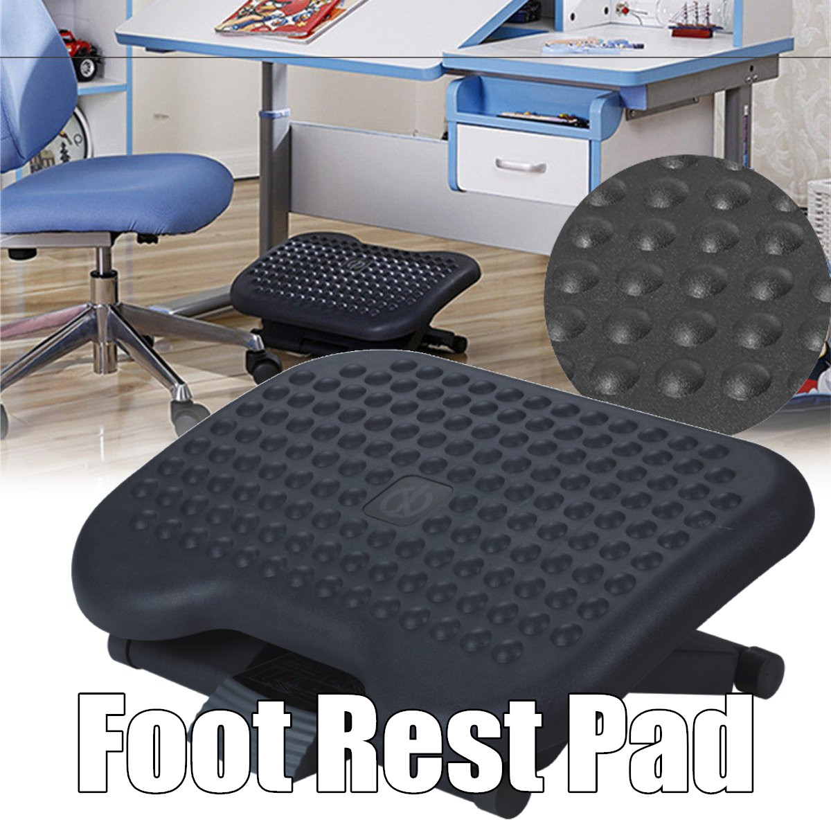 Adjustable Tilting Footrest Under Desk Ergonomic Office Foot Rest Pad Footstool Foot Pegs 2
