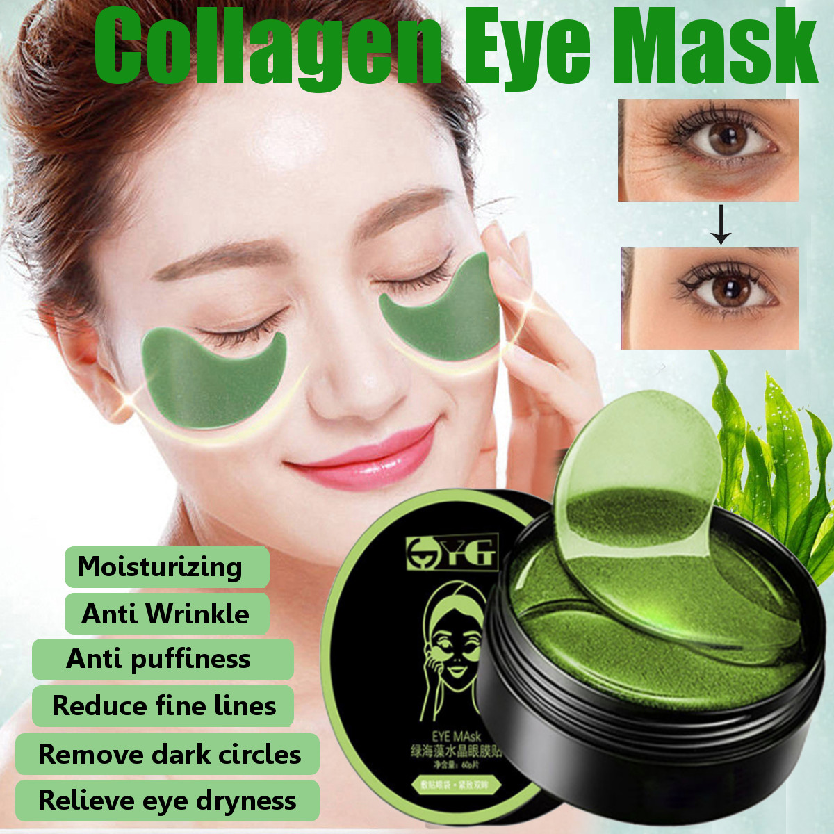 

Collagen Crystal Eye Mask Anti Wrinkle Gel Eye Patches Dark Circles
