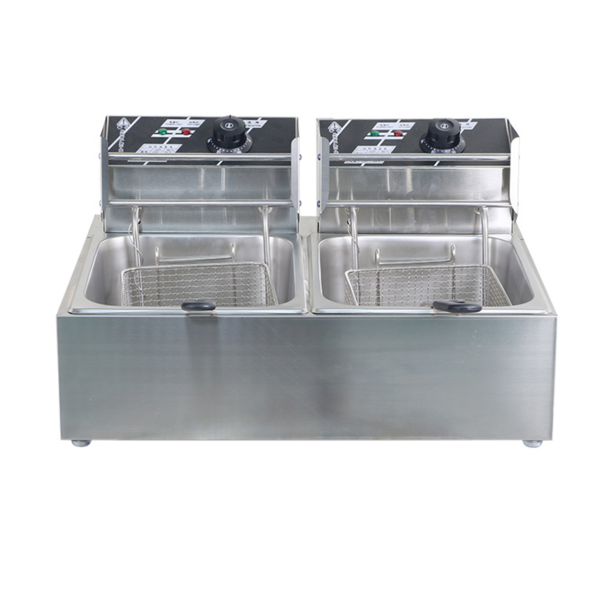 

220V фритюрница с двумя корзинами для жарки чип-плита шеф-повар электрическая коммерческая электрическая сковорода для ф