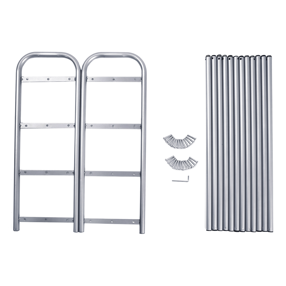 

GEMITTO Silver Grey 4 Layers Extendable Shoe Organiser Racks Heavy Duty Shoe Stand Storage