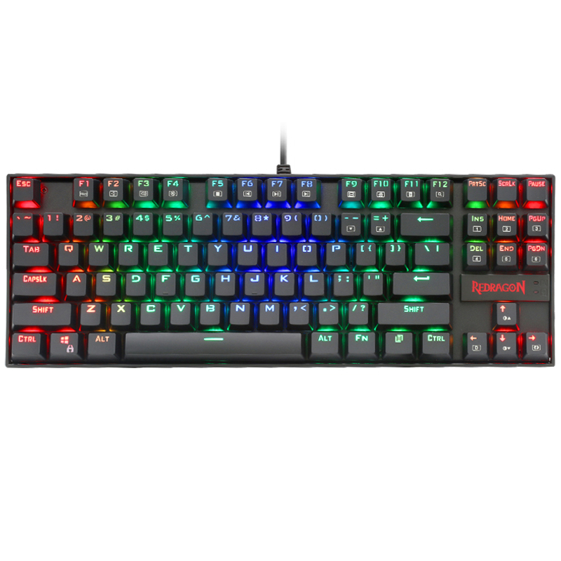 

Redragon K552 87 Keys NKRO USB Wired Blue Switch ABS Keycaps LED Backlight Mechanical Gaming Keyboard for PC Laptop