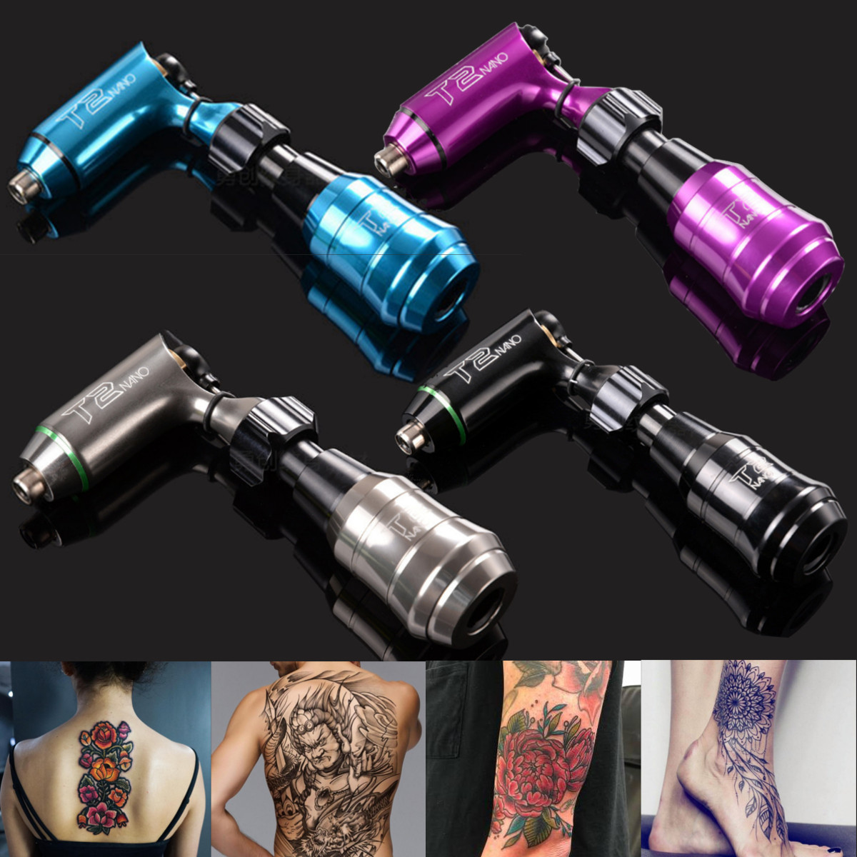 Beschrijving: Type: tattoo motor machine Kleur: Zwart / Paars / Blauw / Zil...