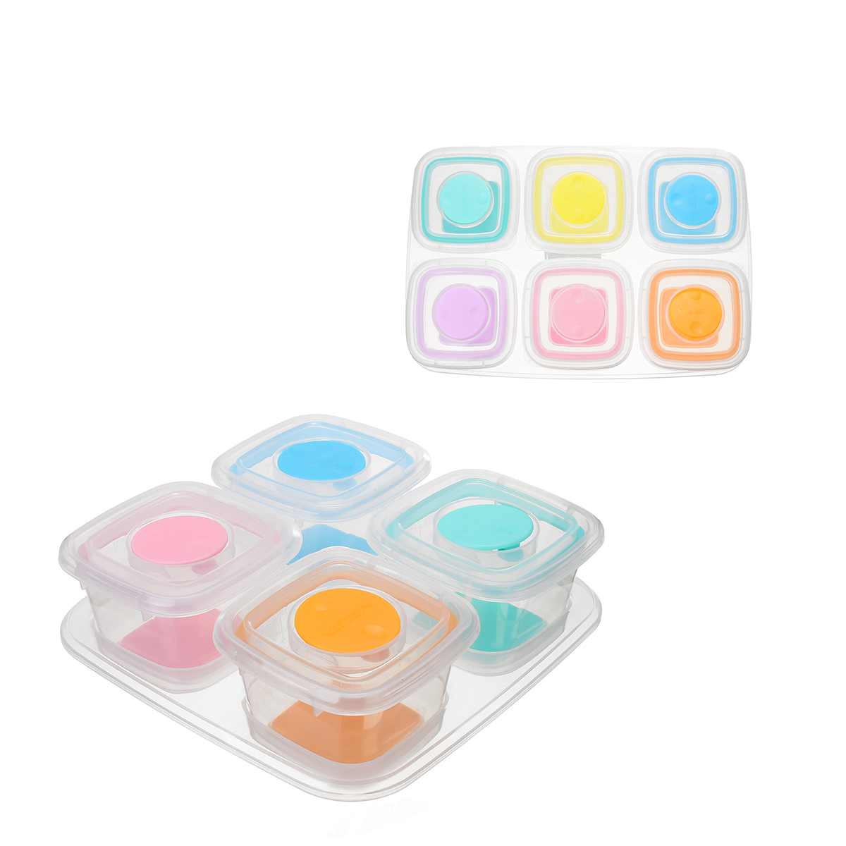 

60ML 6Pcs/120ML 4Pcs Portable Baby Food Storage Snack Box Milk Powder Box Tool Box