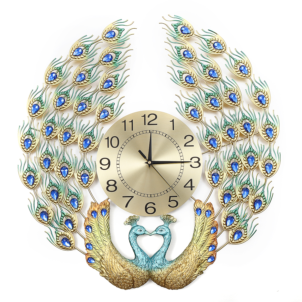 Clocks - 3D Crystal Luxury Peacock Clock Creative Modern Art Decorative