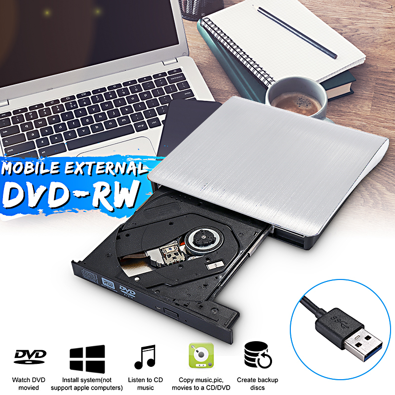 USB 3.0 Slim External DVD Optical Drive DVD-RW CD-RW Combo Drive Burner Reader Player 2