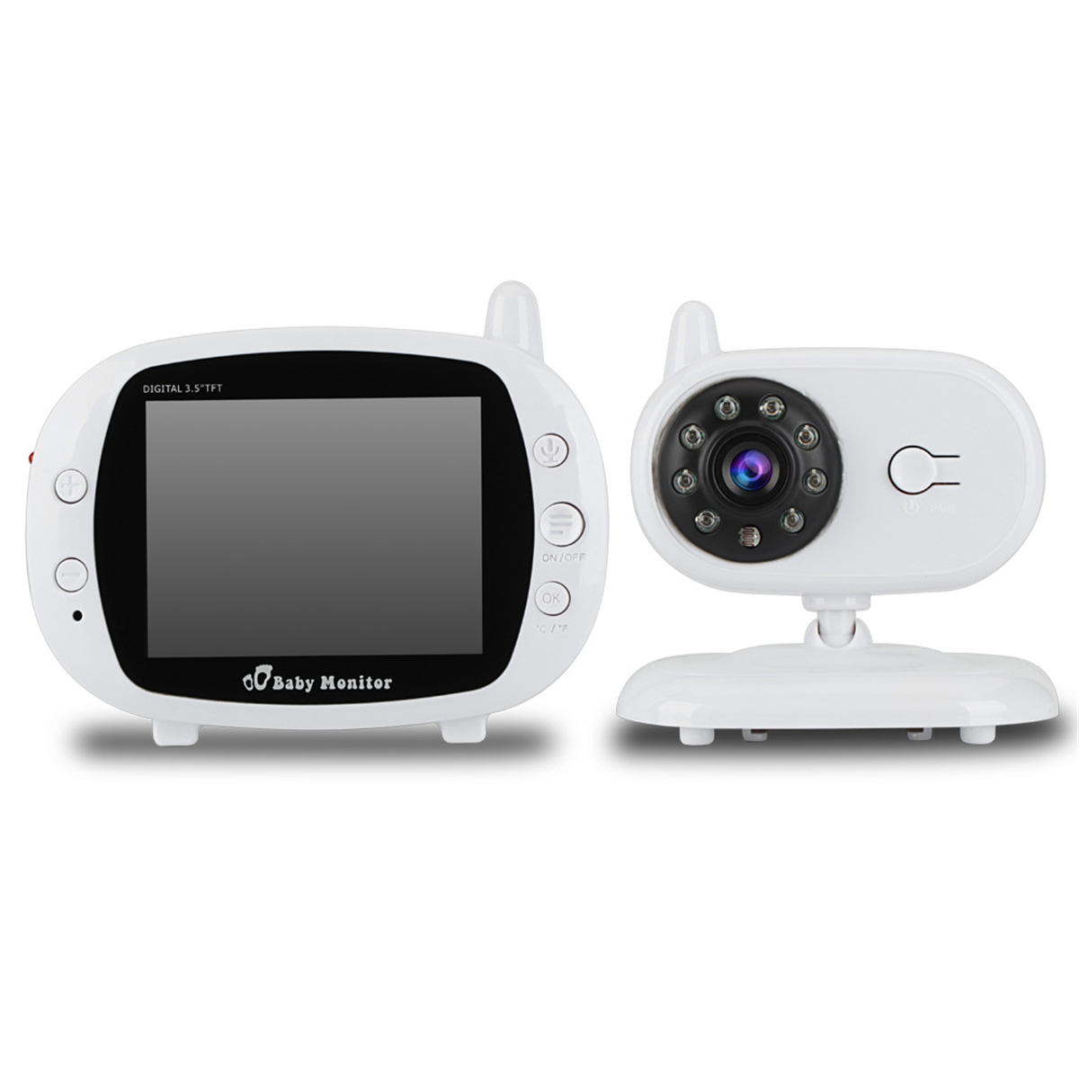Baby Monitor da 3,5 pollici Videocamera Digitale LCD da 2,4 GHz con Monitoraggio della Temperatura Visione Notturna 2