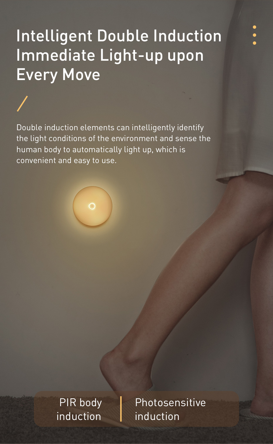 Baseus LED Night Light with PIR Intelligent Body Induction Motion Sensor Lamp For Smart Home 13