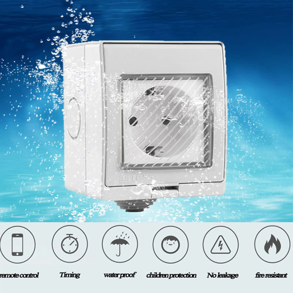 Bakeey Smart WiFi Socket IP55 Waterproof Mobile App Control Intelligent Timing Outdoor Smart Home EU Plug Socket 6