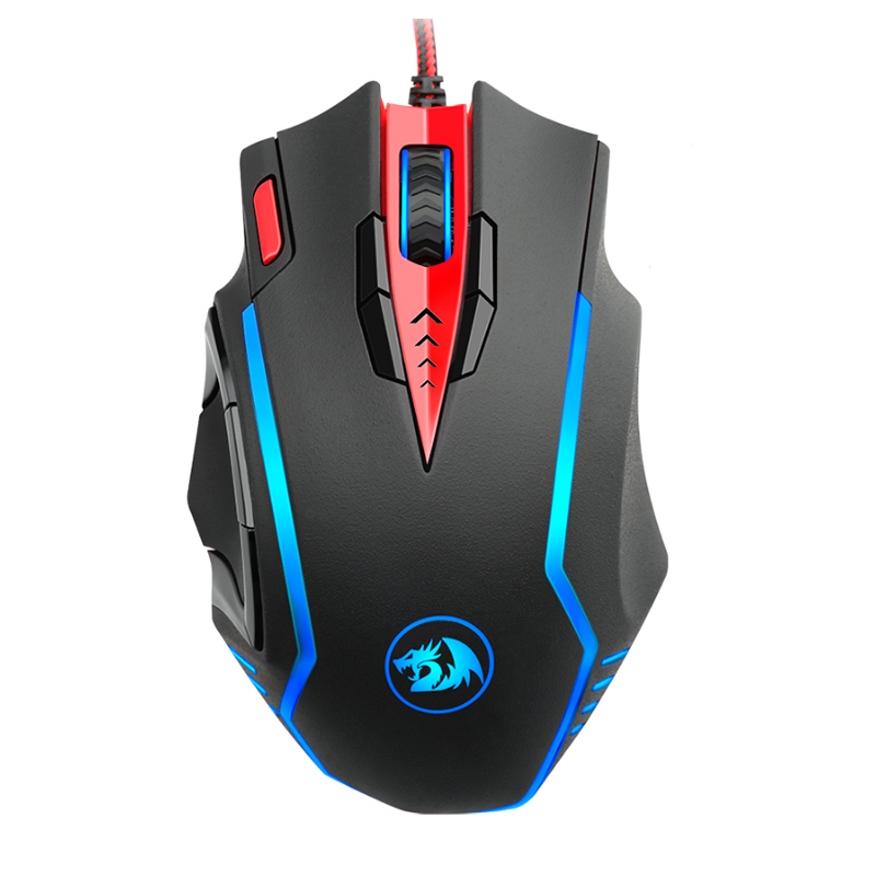

Redragon M902 15 Buttons 16400 DPI USB Wired Optical Mouse 5 Colors Backlight Ergonomic Gaming Mouse with 8 Weights