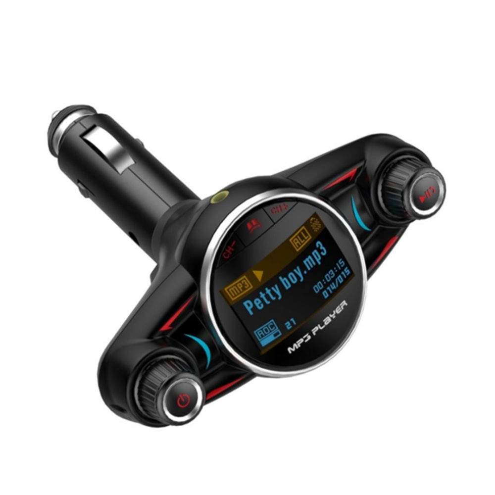 

Bakeey 3.5mm Audio Jack LED Display MP3 Player FM Transmitter Aux Modulator Fast Charging USB Car Charger For iPhone 11