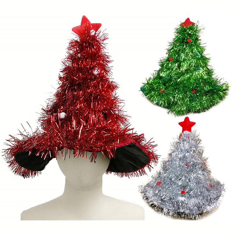 

Novetly Christmas Decorations Red Silver Green Christmas Hat Prop Hats For Children And Parties Decor