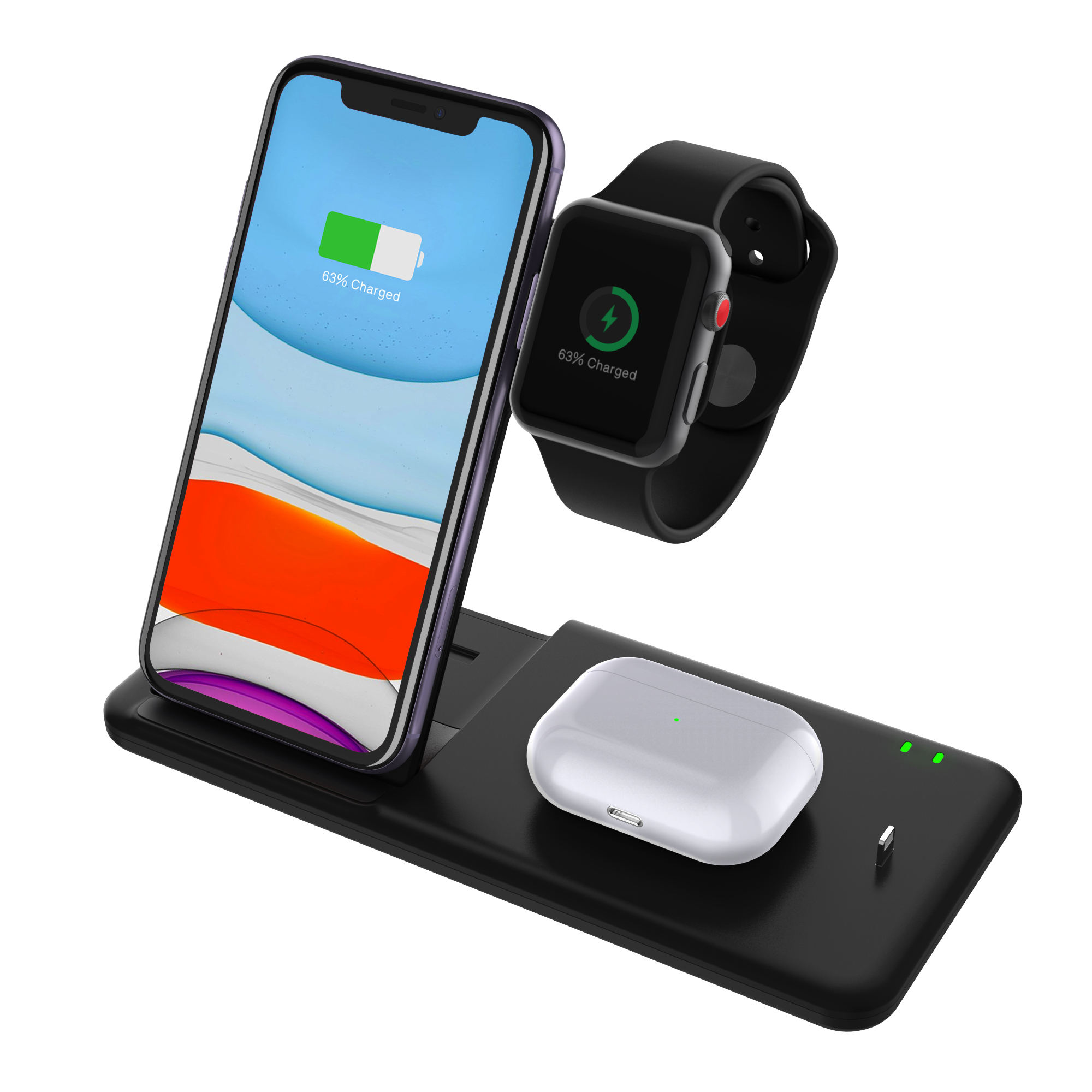 

Bakeey 15W 4 in 1 Qi Wireless Charger Fast Charging Dock Stand with 27W Powers Adapter/USB Cable For Galaxy 10 for iPhon