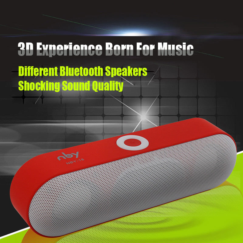 NBY-18 Mini Wireless Bluetooth Speaker Portable Speaker Sound System 3D Stereo Music Surround Support TF AUX USB 12