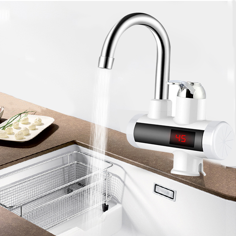 

220V LCD Electric Kitchen Faucet Tap Instant Hot Water Heater Tap with Temperature Display