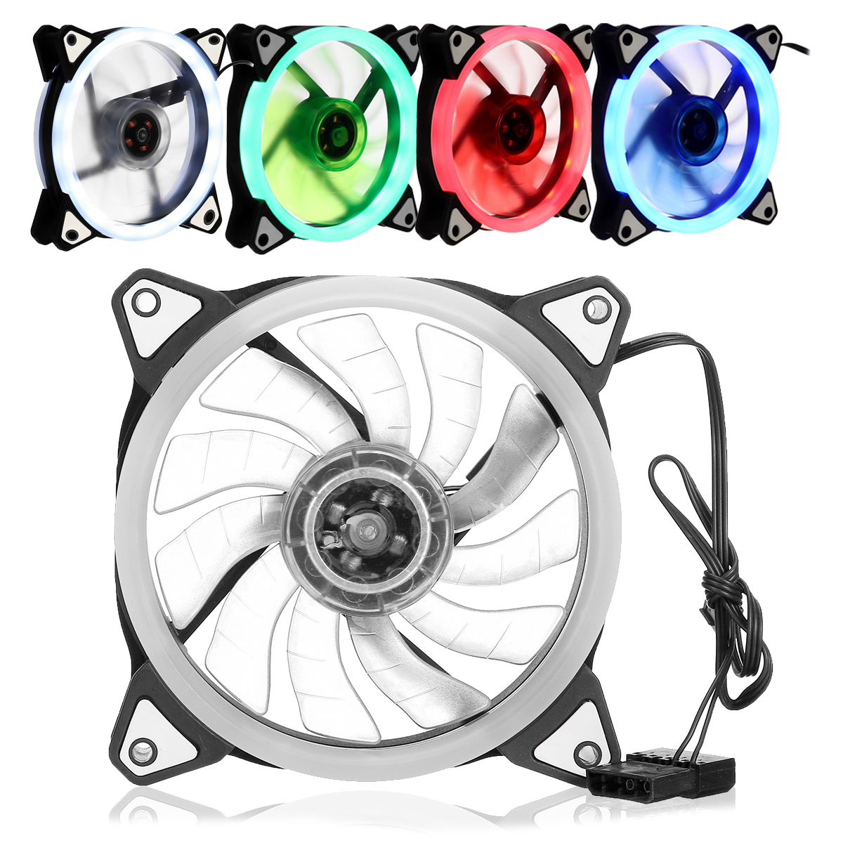 

120mm PC Computer Case Fan Cooler Cooling Heatsink Ultra Silent 4 Color LED Light