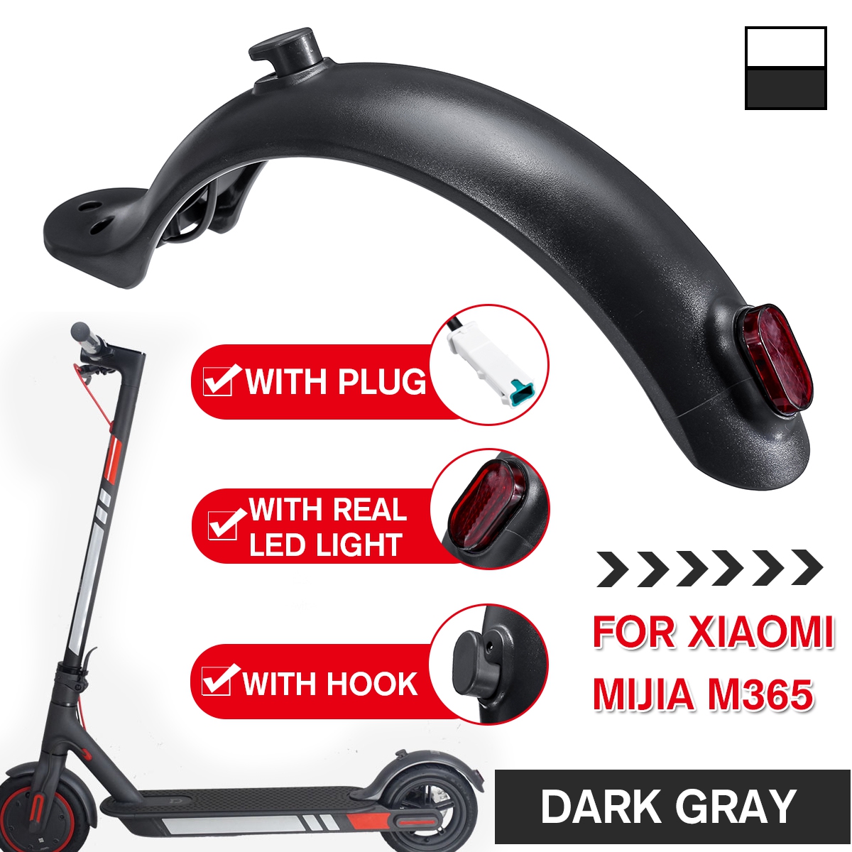 Rear Mud Fender Taillight Set For Xiaomi Mijia M365 Scooter Replacement Parts 