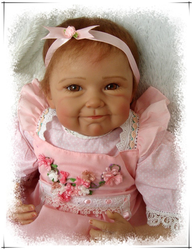 

NPK 55CM Handmade Soft Real Touch Vinyl Silicone Lifelike Boneca Doll Full Body Flexible Reborn Baby Doll