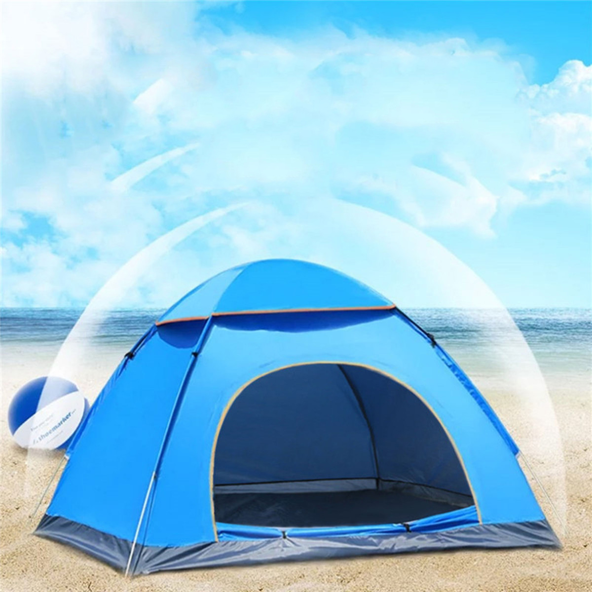 NEW Waterproof Hiking Gear Automatic Pop Up Camping Tent 3-4 Person Layer VP